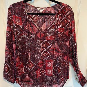BB Dakota Ikat Patterned Blouse, S